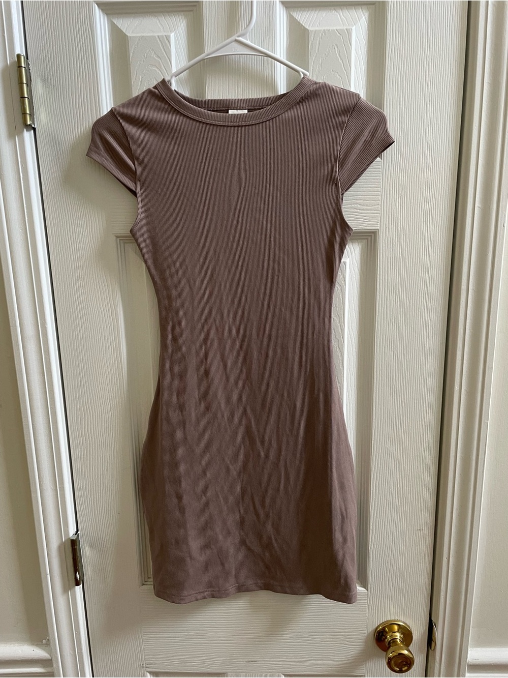 PINK Victoria's Secret Taupe Short Sleeve Bodycon Mini Dress